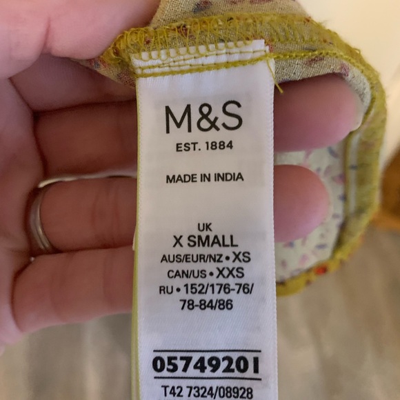 Mark & Spencer women’s gold floral peasant dress size XSMALL - Picture 8 of 8